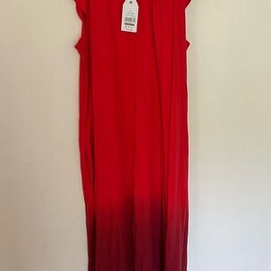 Time and Tru Bold Red Ombré Dress